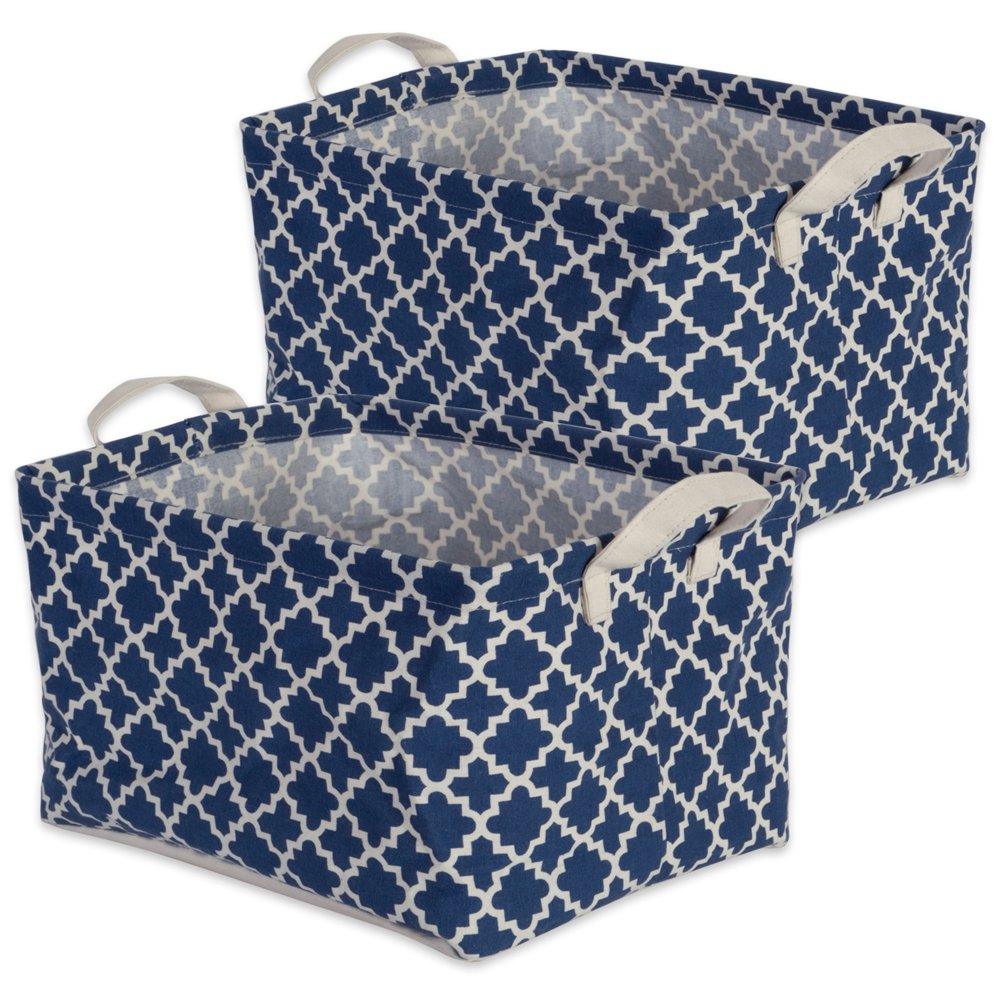 DII Extra Large Laundry Basket, Nautical Blue Lattice, 2 Pack Walmart