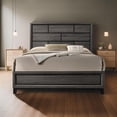 thumbnail image 6 of Erica King Size Bed, Gray and Black Wood Finish, Panel Style Headboard, 6 of 6