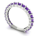 thumbnail image 2 of 1.2 ctw Wedding Band for Women - 18K White Gold Natural Amethyst Stackable Eternity Ring, 2 of 6