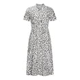 thumbnail image 4 of Pisexur Robe à Manches Courtes à Col en V pour Femme, Mode d'Été Décontractée, Imprimé à Pois, Robe à Manches Courtes à Cordon, Robe pour Femme, 4 of 8