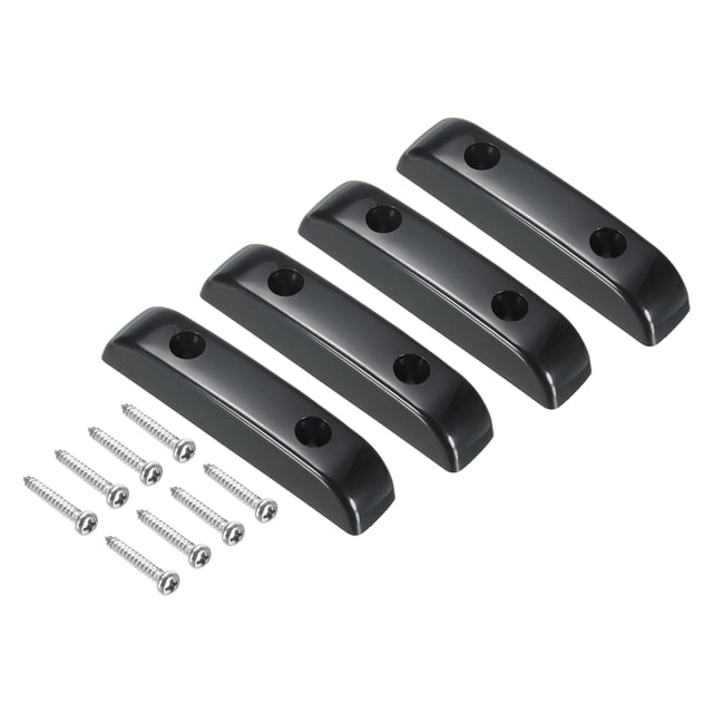 Reposapiés de plástico para bajo, reposapiés para el pulgar negro para guitarra con tornillo, 4 piezas