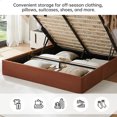 thumbnail image 6 of Zanmintaobo Queen Size Fabric Upholstered Lift up Storage Platform Bed Frame with Wingback Headboard, Ocher, 6 of 10