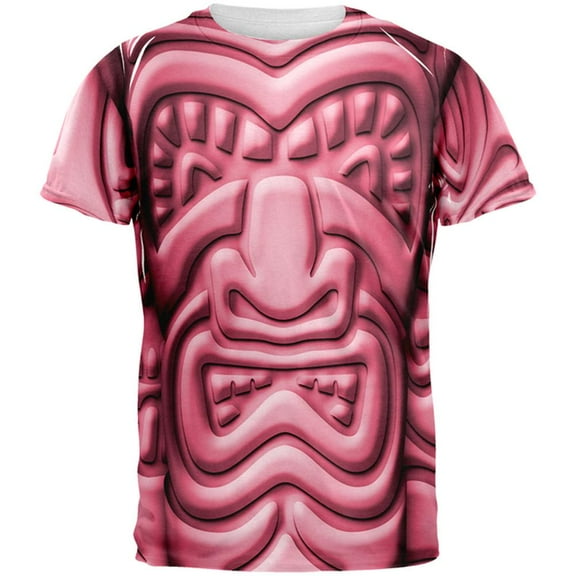 Tiki God Pink Face Luau All Over Mens T Shirt Multi MD
