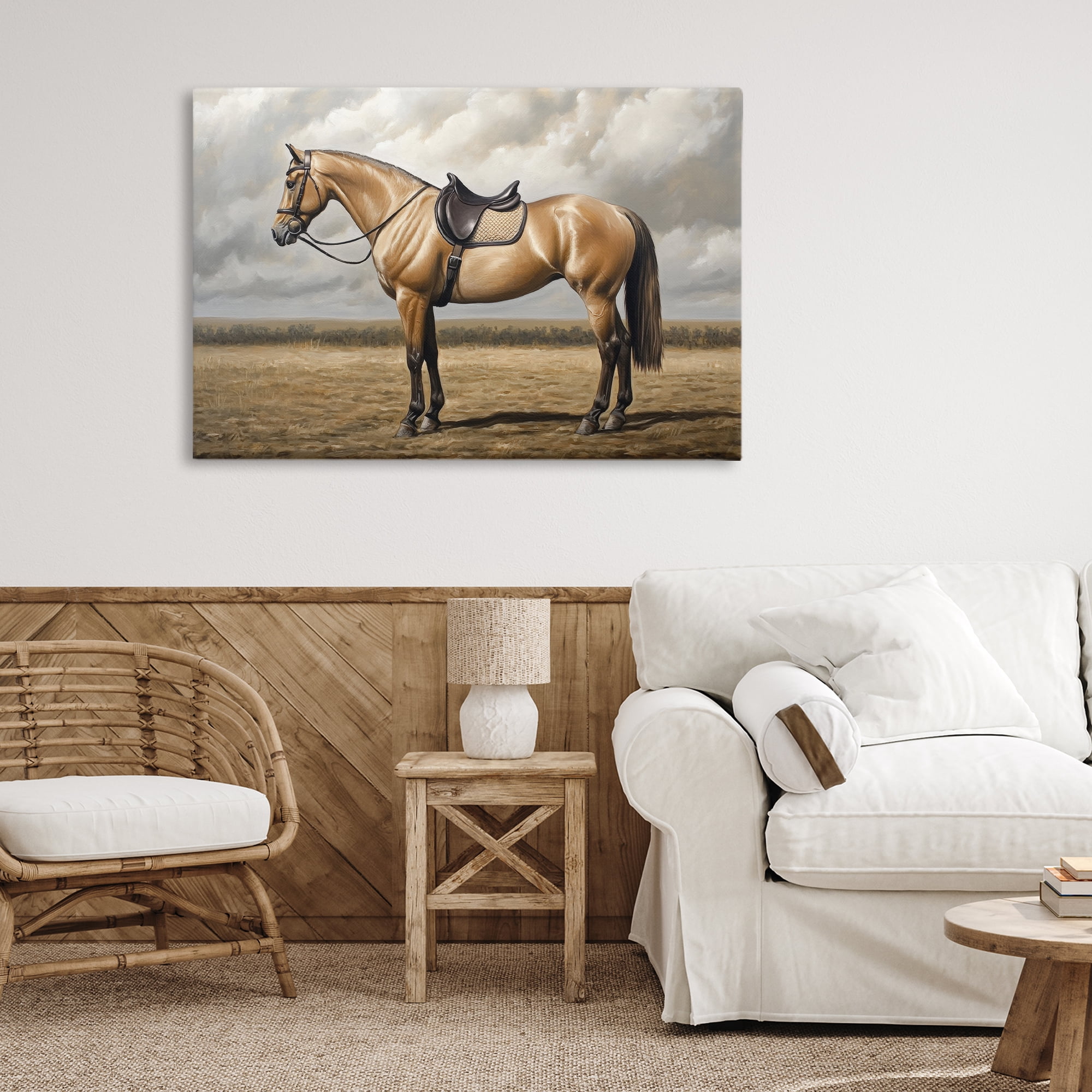 Stupell Industries Shiny Mare Saddled Up Canvas Wall Art, design by Petal Prints Design