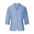 thumbnail image 4 of WFJCJPAF 2024 New Product Clearance！ Tops for Women Long Sleeve Purple,Fall Fashion Women Button Three-quarter Sleeve Stand-up Collar Blouse & Shirt - Light Blue XXL, 4 of 6