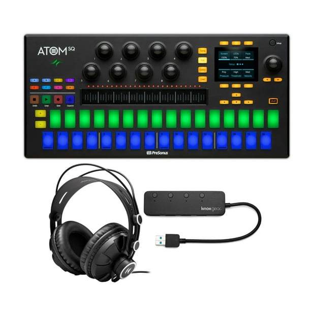 Presonus ATOM SQ Hybrid MIDI Keyboard with Knox Gear Headphones