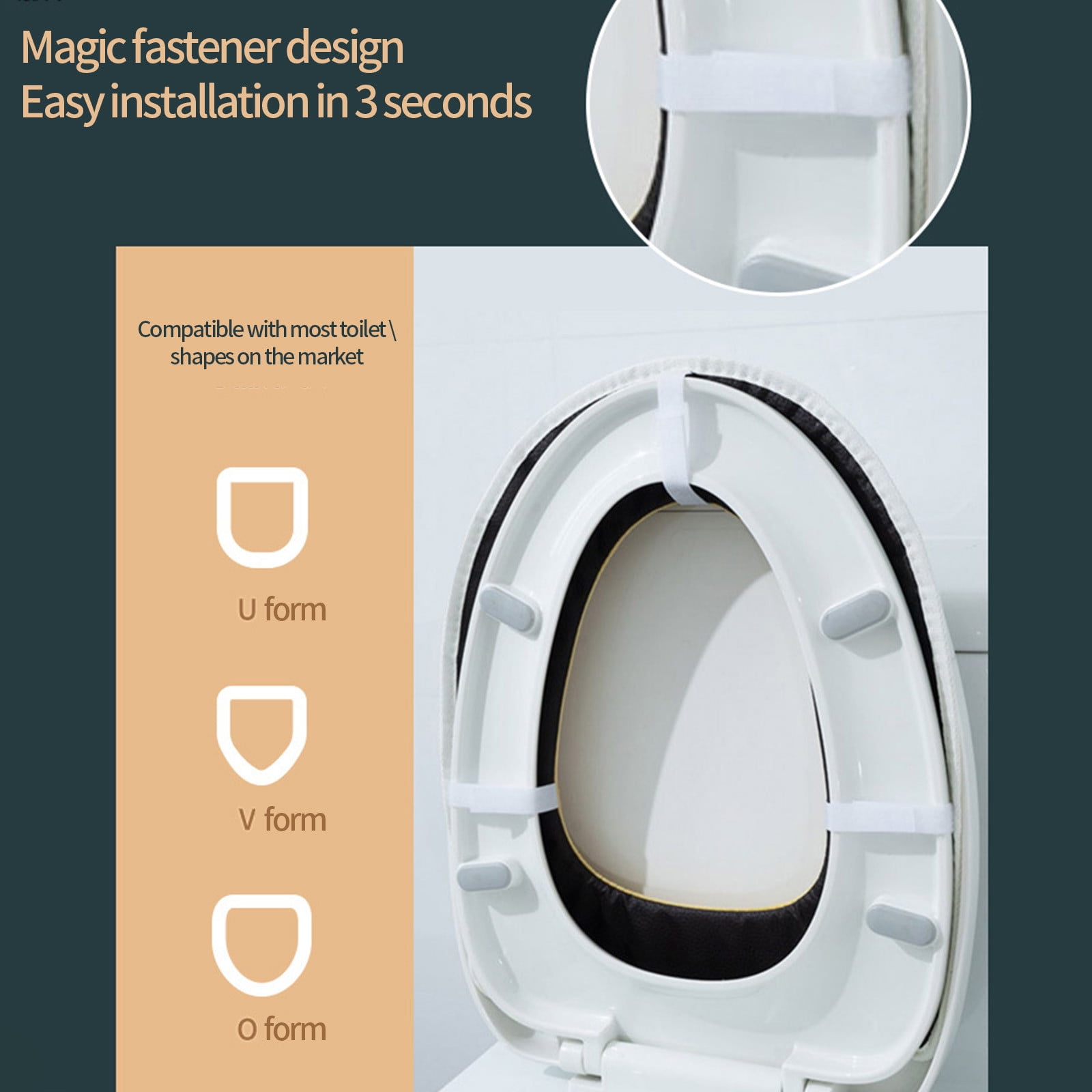 Lot De 2 Housses De Siège De Toilette Plus épaisses Avec Poignée Pour Abattant De WC - Coussin Doux, épais, Extensible, Lavable