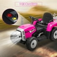 thumbnail image 5 of Lohoms 12V Ride On Tractor, Electric Rugged 6-Wheeler Ride-On Car With Trailer for Kids, 25W Tread Tire, Remote Control, Lights, Pink, 5 of 10