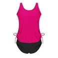 thumbnail image 7 of Cethrio Swim Suits for Women 2025, Summer Two Piece V Neck Tops with Boyshorts Bathing Suits Hot Pink Size XL, 7 of 7