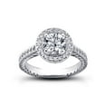 thumbnail image 2 of Round Cut Halo Stackable Bridal Set Engagement Ring 2 Ct Diamond 14K White Gold Over, 2 of 2