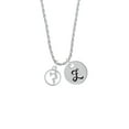 thumbnail image 2 of Delight Jewelry Volleyball Player Silhouette in 1/2'' Disc Silvertone Script Initial Disc - Z - Charm Necklace, 20"+3", 2 of 4