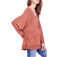 thumbnail image 3 of Free People Womens Take It Off Textured Pullover Sweater, Brown, Small, 3 of 3