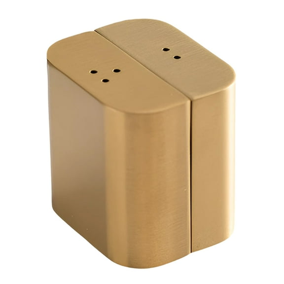 WEAVILUX 2-Pack Stainless Steel Spice Shakers with Lids, Golden Seasoning Bottles for Kitchen and Cooking