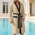 thumbnail image 2 of NOLDARES Mens Robe Cotton Terry Cloth Shower Bathrobe Spa Towel Bath Robes for Men(Khaki,XXL), 2 of 8