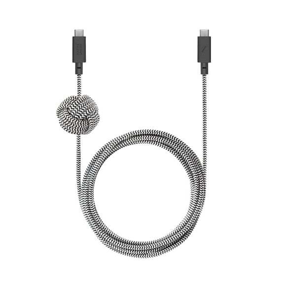 Native Union Anchor Cable 240W – 10ft USB C Power Delivery 3.1 Charging Cable –Weighted Knot(Zebra)
