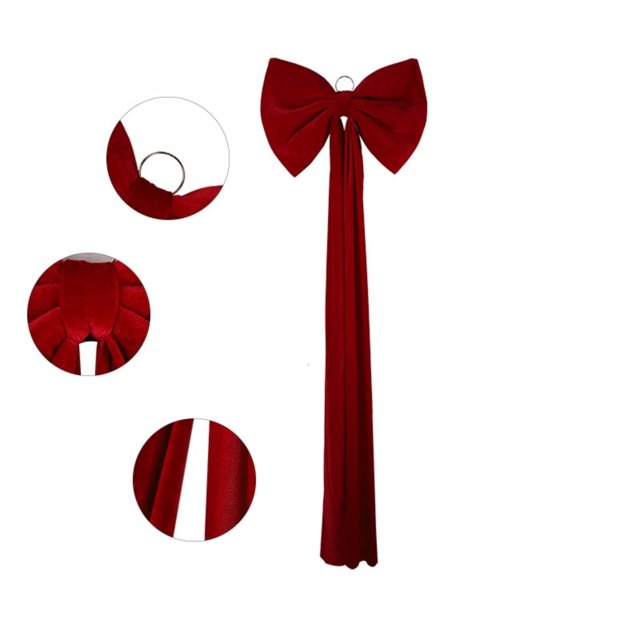 Adornos navideños con lazo, lazo navideño extragrande con borlas colgantes, adornos navideños para exteriores, decoraciones navideñas, decoración navideña