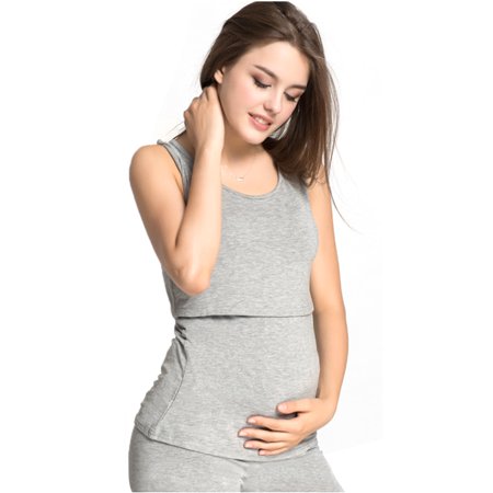 Coxeer Coxeer Nursing Clothes Sleeveless Round Neck Nursing Tank