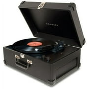 CR49 Portable Black Record Turntable