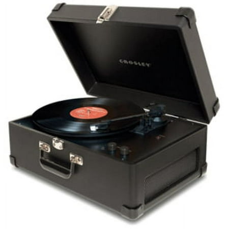 CR49 Portable Black Record Turntable