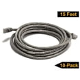 thumbnail image 3 of iMBAPrice 1 feet Long Cat5e Network Ethernet Patch Cable, 0.5-inch Height 10 Pack, Gray, 3 of 8