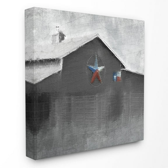 The Stupell Home Decor Collection Southern Barn with Americana Star Wall Art