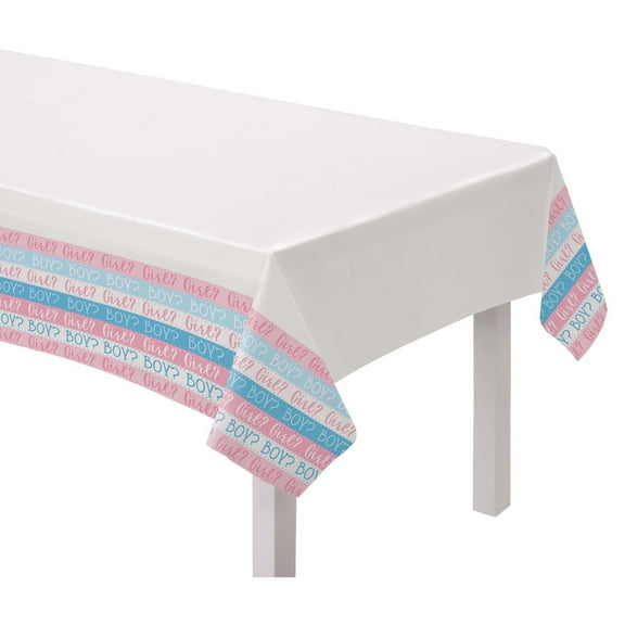 Baby Shower Gender Reveal 'Pink Or Blue' Plastic Tablecover (1ct)