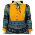 thumbnail image 7 of Bimba Printed Cotton Anarkali Kurti Contrast Yoke Maxi Tunic Casual Boho Dress, 7 of 7