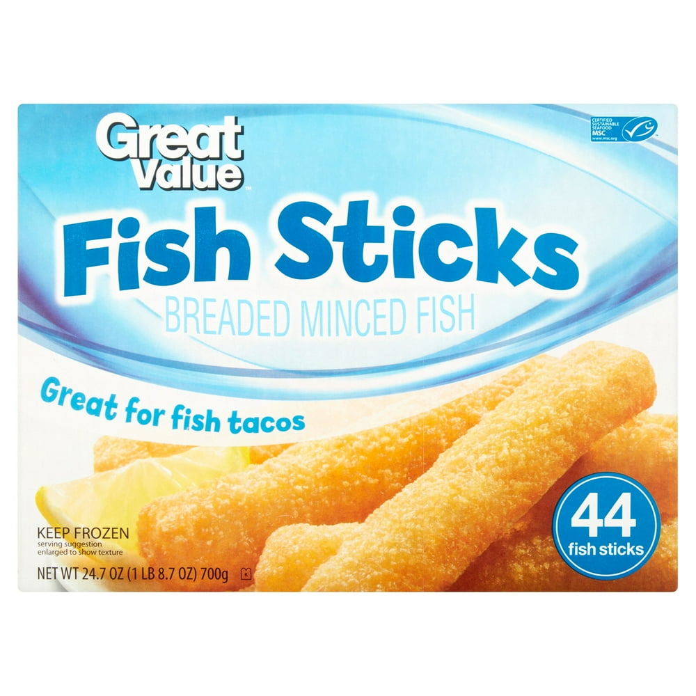 Great Value Breaded Fish Sticks, 44 count, 24.7 oz