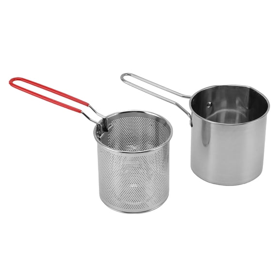 304 Stainless Steel Deep Fryer Pot with Basket - Multi-Purpose Kitchen Cookware