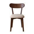 thumbnail image 3 of Hassch Solid Wood Dining Chair with Padded Upholstered Seat and Curved Ergonomic Backrest, FAS-Grade Oak Construction, Kitchen, Dining Room, or Lounge Seating, 1 Pack, Walnut, 3 of 8