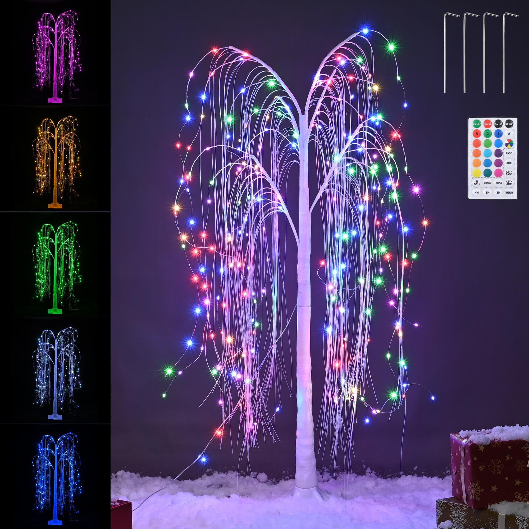 5 Ft Willow Tree Light 216 RGB LED Color Changing Home Outdoor
