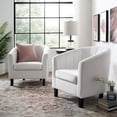 thumbnail image 2 of Tufted Armchair Accent Chair, Set of 2, Velvet, White, Modern Contemporary Urban Design, Living Lounge Room Hotel Lobby Hospitality, 2 of 4