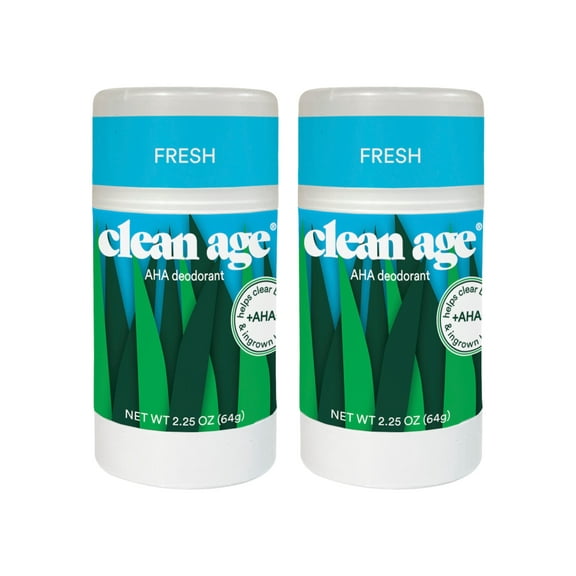 2-Pack Clean Age AHA Deodorant for Teens | Aluminum-Free, Safe for Sensitive Skin | Fresh Scent | 2.5 oz