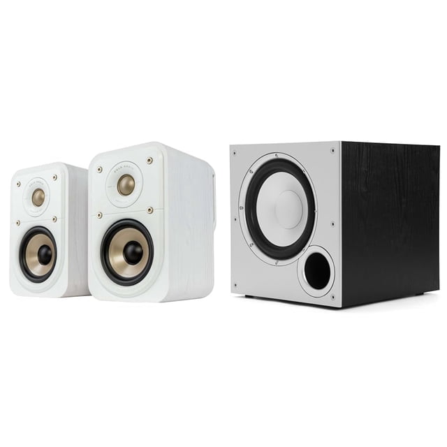 Par de altavoces envolventes y 10 subwoofers con alimentación Polk Audio