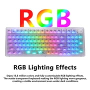 Tri-Mode Mechanical Keyboard with RGB, Hot-Swappable, Translucent White