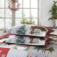 thumbnail image 5 of MarCielo  Christmas Patterned Red and Green 3-piece Quilt Set Queen, 5 of 6