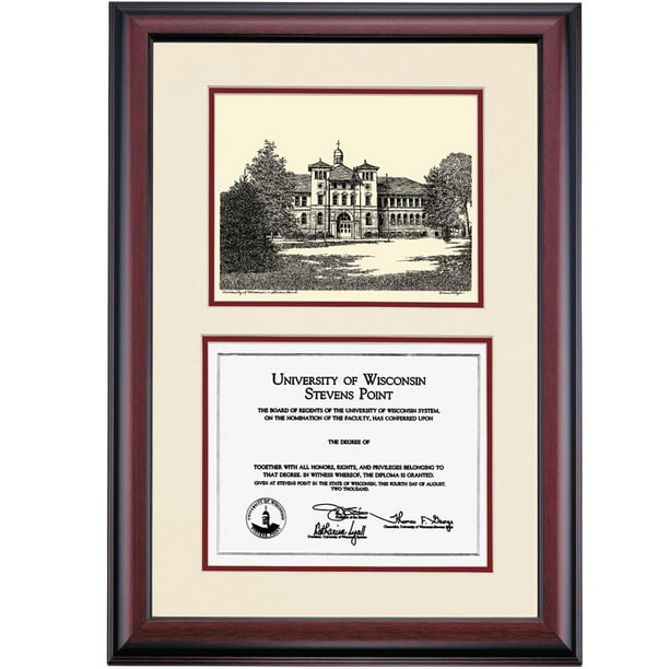 Ocm Diploma Frame University Of Wisconsin Stevens Point Pointer Displays Diploma Certificate 8 X 10 Marroon Mat Walmart Com Walmart Com