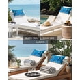 thumbnail image 5 of Summer Coastal Outdoor Head Resting Pillows with Insert Ocean Blue Seahorse Jellyfish Nautical Coral Bubble 1 Pack Waterproof Lumbar Pillows with Elastic Strap for Patio Recliner Beach Chair, 12"x20", 5 of 7