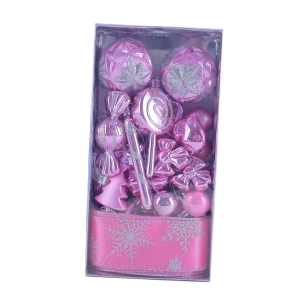 Set de 30 adornos navideños de bolas, adornos para árbol de Navidad, bolas irrompibles Rosa claro