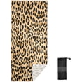 thumbnail image 2 of SKYSONIC Beach Towels 30"x60", Brown Leopard Pattern Camping Towels Animal Sand Free Beach Towel, Large Beach Towels Quick Dry Bath Travel Towels Pool Yoga Beach Mat for Men Women, 2 of 7