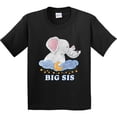 thumbnail image 3 of Inktastic Big Sis Cute Elephants with Moon and Stars Youth T-Shirt, 3 of 5