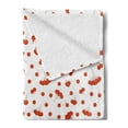 thumbnail image 2 of Rowan Soft Flannel Fleece Throw Blanket, Tile Pattern with Juicy Ashberries in Graphic Style Vivid Fall Foliage Display, Cozy Plush for Indoor and Outdoor Use, 50" x 70", Scarlet White, by Ambesonne, 2 of 5