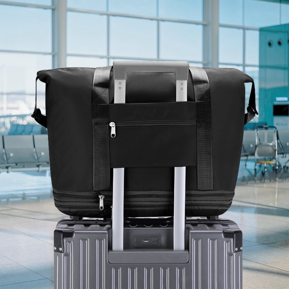 Youersen Rolling Duffle Bag, Expandable and Foldable Travel Bag for Weekend Trips and Carry-on Luggage