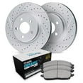 thumbnail image 1 of R1 Concepts Drilled and Slotted Carbon Coated Disc Brake Rotor Set with Euro Ceramic Pads WBTN1-13039, 1 of 1