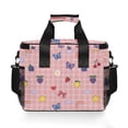 thumbnail image 7 of FORMRS Insulated Cooler Bag 24 Cans Capacity Soft Leakproof Lunch Box with Side Pockets, Pink Plaid Fruit Pattern, 7 of 7