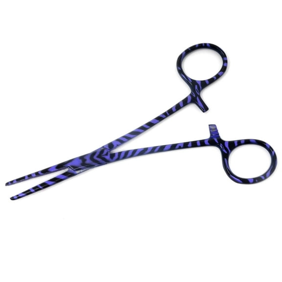 Stainless Steel Fishing Pliers Anglers Catch & Release Serrated Tool, Purple Swirls 5.5" Straight