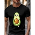 thumbnail image 3 of Camiseta de manga corta para hombre, estilo casual, con cuello redondo y dibujos de aguacate., 3 of 8