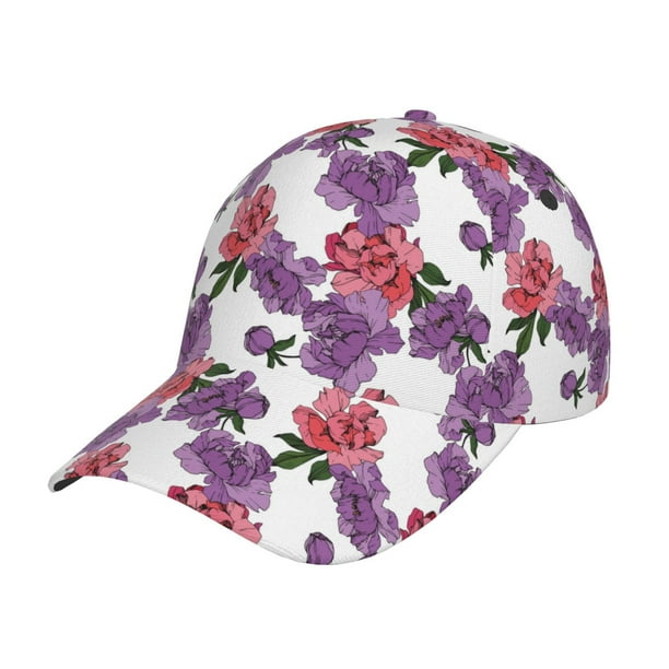 Fotbe Peonies Gorro Clásico de Béisbol, Gorra Ajustable con Broche Snapback, Gorro de Exterior de Algodón Suave