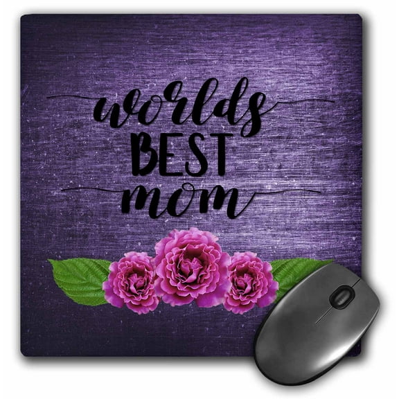 3dRose, Photograph of pink Angel Face Roses with worlds BEST mom., MousePad