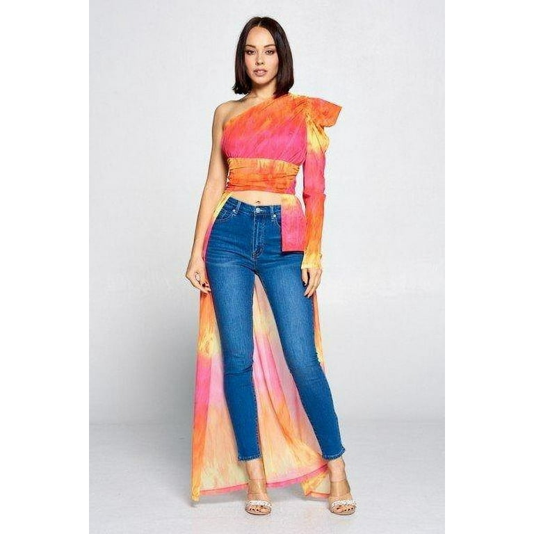Tie Dye One Shoulder Top Walmart